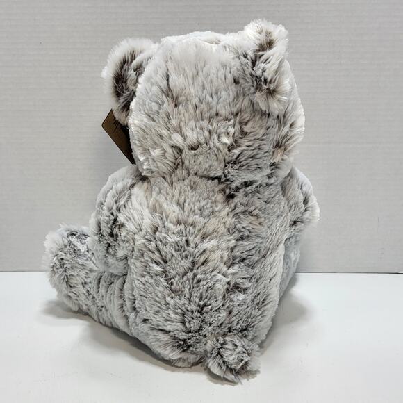 Grey Christmas Teddy Bear Plush Stuffed Soft and Cuddly Red Bow Petting Zoo VTG - Picture 5 of 7